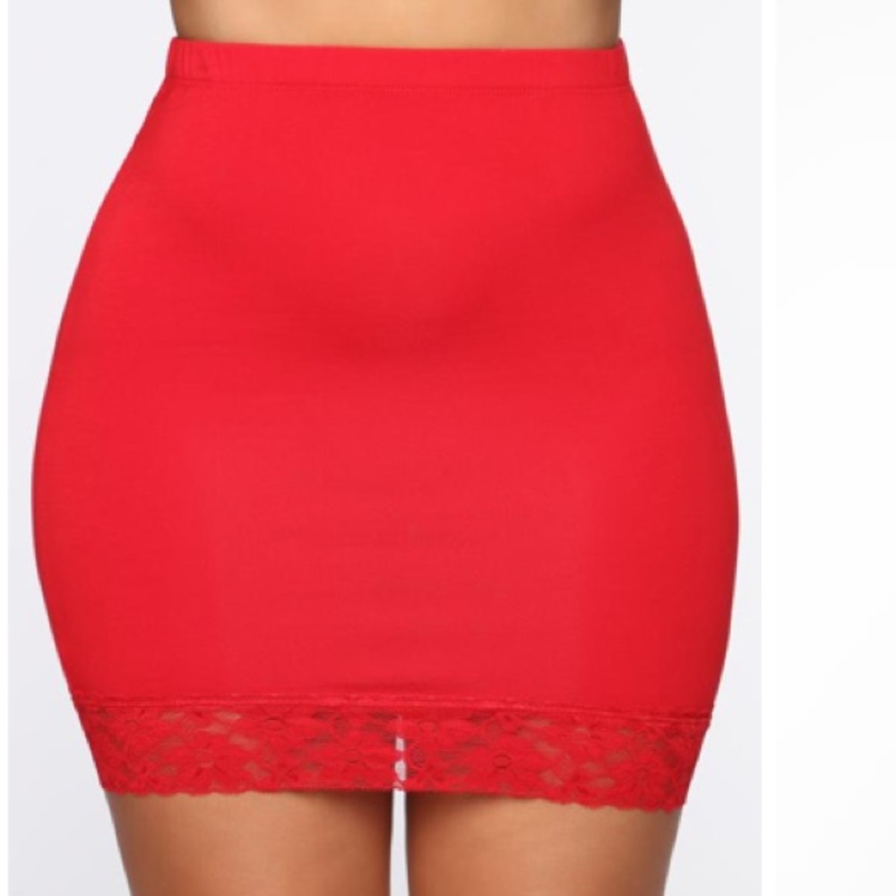 Red bodycon skirt